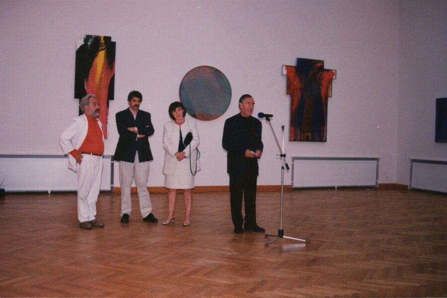 zleva: Arnulf Rainer, Gerwald Sonnberger, Hana Jirmusová, Pavel Liška
